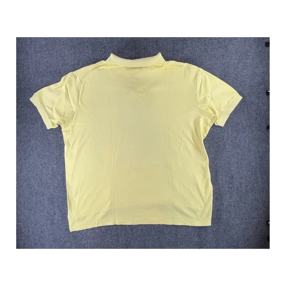 Polo Ralph Lauren Mens XL Yellow Short Sleeve Cotton Pique Polo Shirt Navy Pony